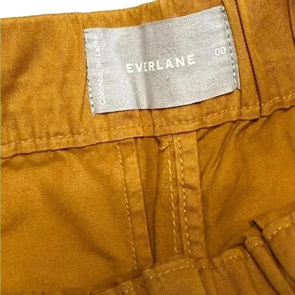 Everlane Women's Linen Boxer Shorts Size 00 Elastic Waist Tawny Brown - Picture 3 of 4
